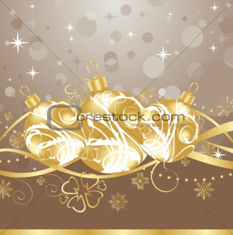 background with Christmas balls and tinsel