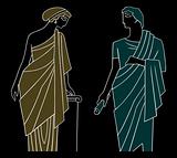 Ancient greek man and woman
