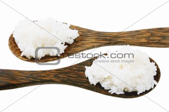 Wooden Spoons with Rice 