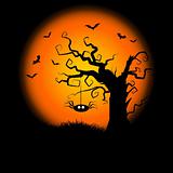 Spooky Halloween Tree Background