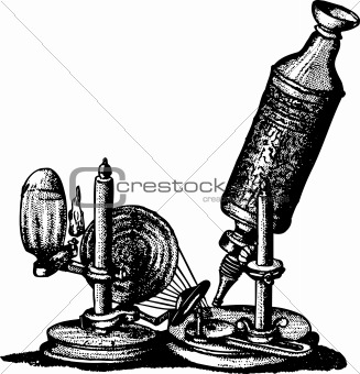 Old fashioned microscope