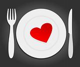 Heart on a plate