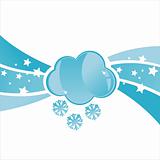 cloud with snowflakes background