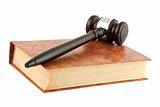 Brown book and gavel