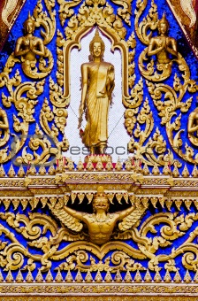 Buddha statues in the temple sanctuary.