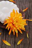Natural soap with orange flower