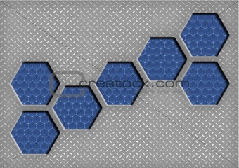 abstract hexagonal steel background