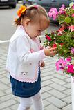 child with flowers
