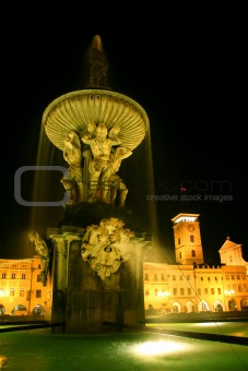 Samson fountain in the Czech Budejovice 