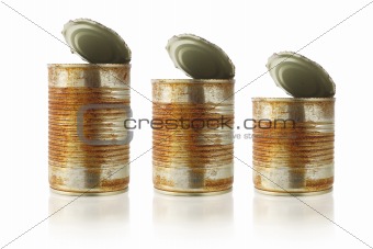 Rusty old tin cans