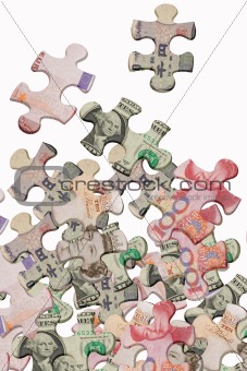Jigsaw puzzles and world major currencies 