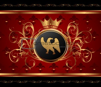 golden background with heraldic eagle