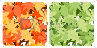 Two seamless patterns with dfferent contour leaves
