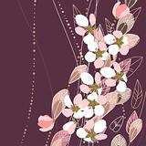 Greeting card with blossomy apple branches