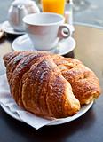 Breakfast with croissants