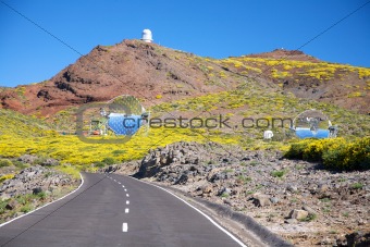road next observatories at La Palma