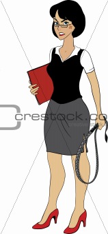 Strict business lady with whip