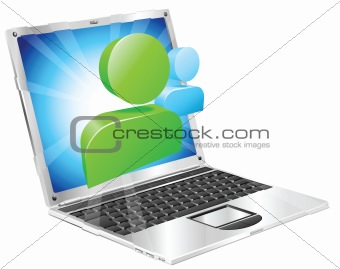 Social media icon laptop concept