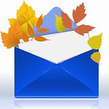 Envelope with autumn foliage