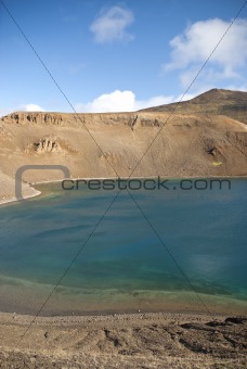 volcanic lake in iceland