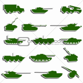 Vector Tanks, artillery and vehicles from second world war  