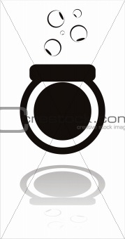 black chemical bottle icon