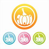 colorful pumpkin signs