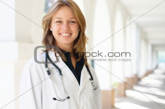Smiling young female doctor
