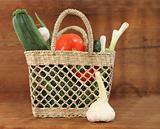 Still life with basket of vegetables 