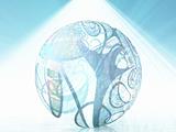 Abstract ball shape with swirling lines