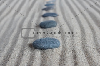 line with  stones