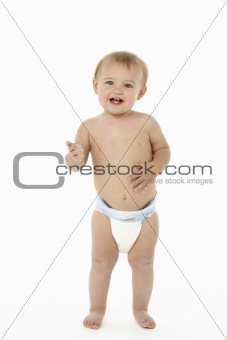 Baby Smiling And Standing
