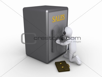 Businessman trying to obtain sales
