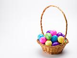 Basket Of Colorful Easter Eggs