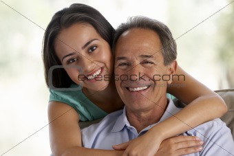 Father And Daughter Together At Home