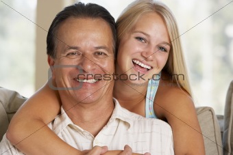 Father And Daughter Together At Home