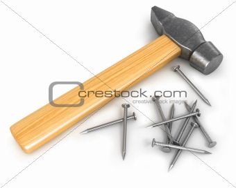 Hammer with few nails