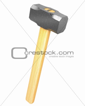 Metal sledge hammer isolated