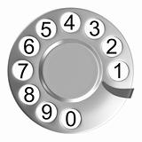 Silver telephone disc isolated 