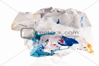 Crumpled paper isolated over white 