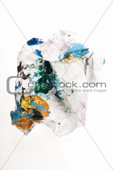 Crumpled paper isolated over white 