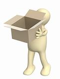 3d puppet with opened box