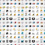 Icons for Cloud network ,seamless pattern