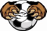 Soccer Ball With Bear Claws Vector Image