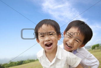 Portrait of happy  little boys