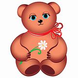 Little teddy bear with flower.