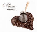 coffee pot and coffee beans