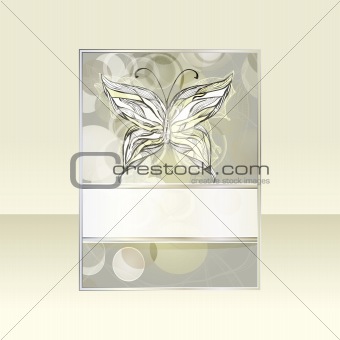 vector banner with butterfly and frame for your text