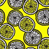  seamless background with hand drawn lemon slices 