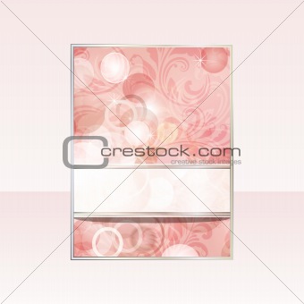 vector abstract flayer design with floral ornament and snowflake